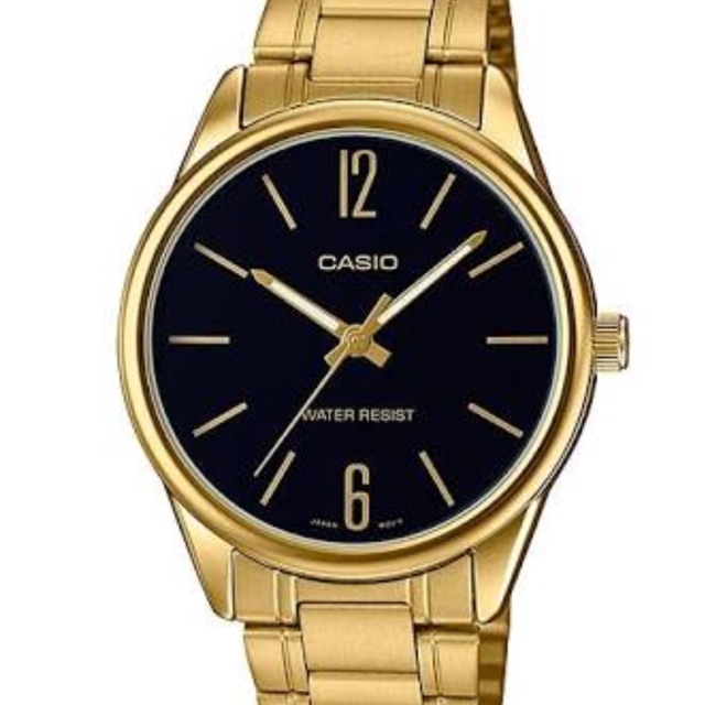 mens gold watch black face