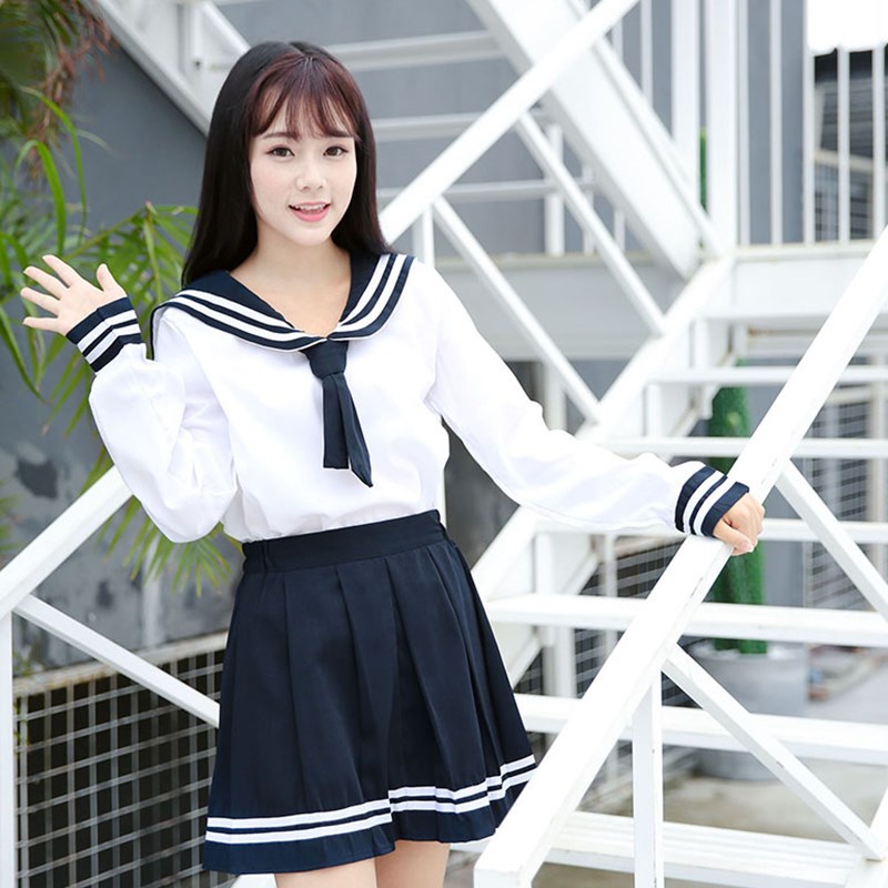 3pcs Anime School Uniform Cosplay Costume Japanese Korea Schoolgirl ...