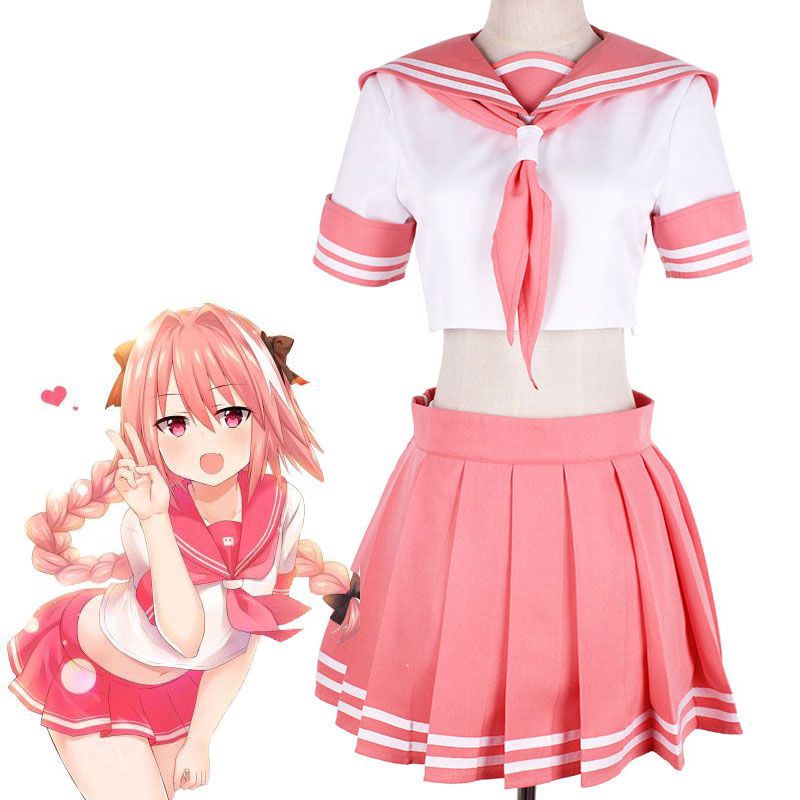 Japan Anime Fate Fgo Apocrypha Astolfo Cosplay Costume Sexy Pink School Uniform Outfit Suit Shopee Philippines