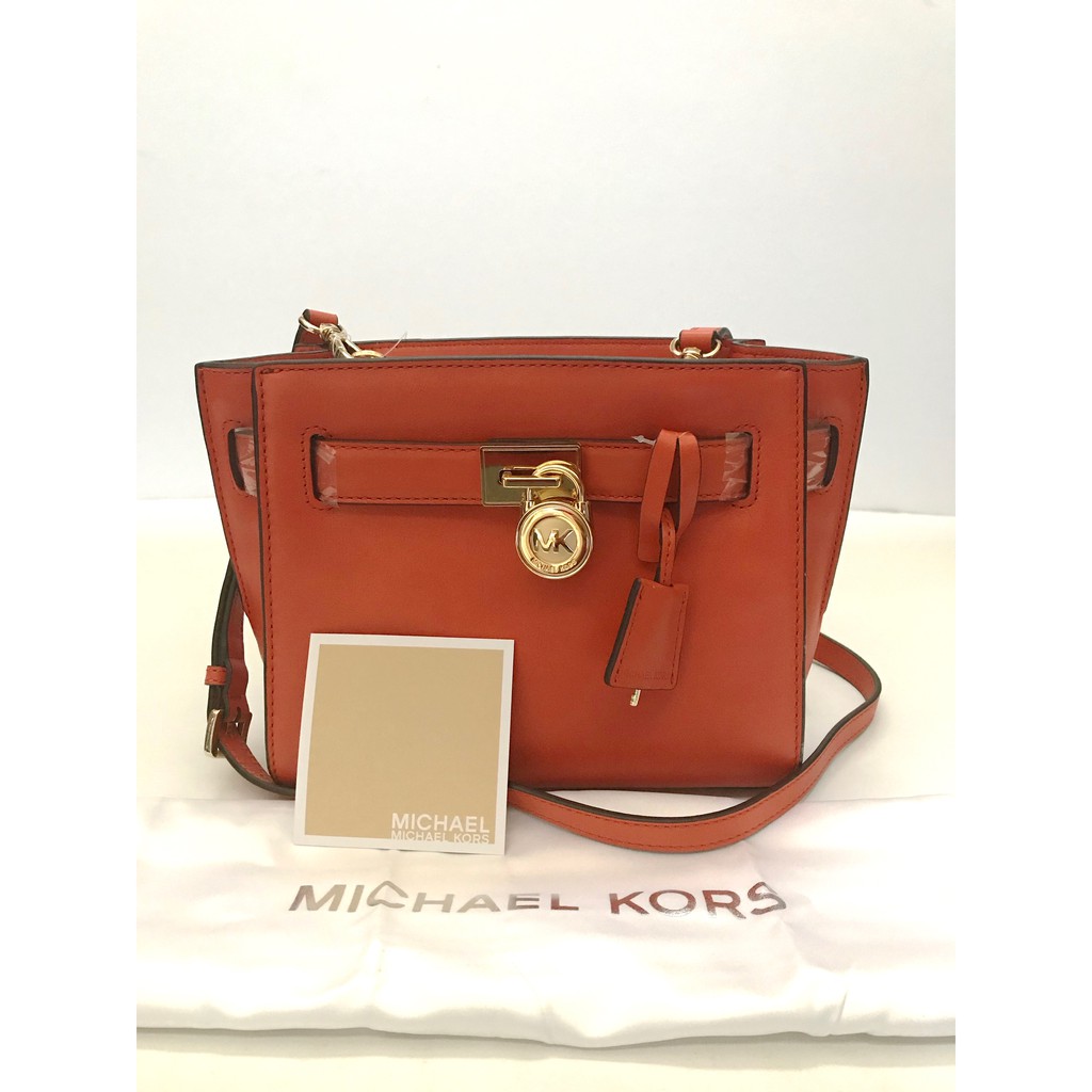 Authentic Michael Kors Hamilton Leather Traveler Crossbody Bag Orange for  Women | Shopee Philippines