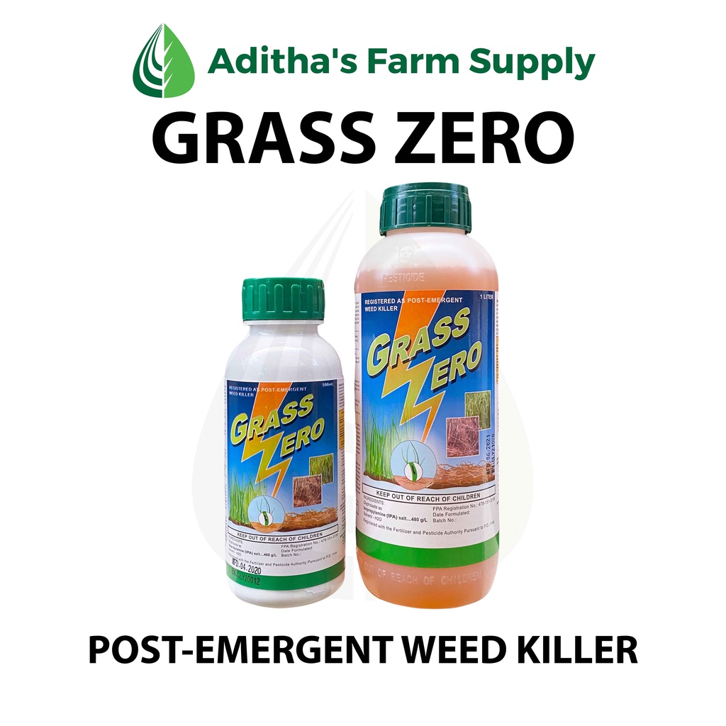 Herbicide Grass Zero Post Emergent General Weed Killer Glyphosate 500ml1 Liter Shopee 6343