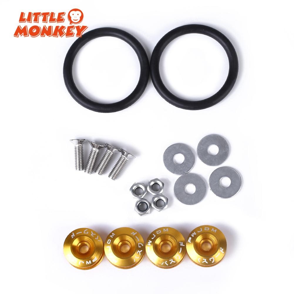 YELLOW BILLET BUMPER TRUNK QUICK RELEASE FASTENER KIT REPLACEMENT RUBBER O RING