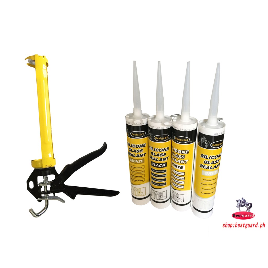 Bestguard Caulking Gun 9" And SiliconeI Glass Sealant Set Shopee