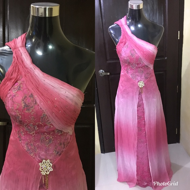 pink cocktail gown
