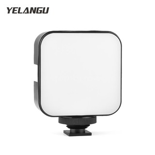 【Ready stock】YELANGU LED01  Mini LED Video Light Photography Fill-in Lamp 6500K Dimmable 5W with Cold Shoe Mount Adapter for    DSLR Camera