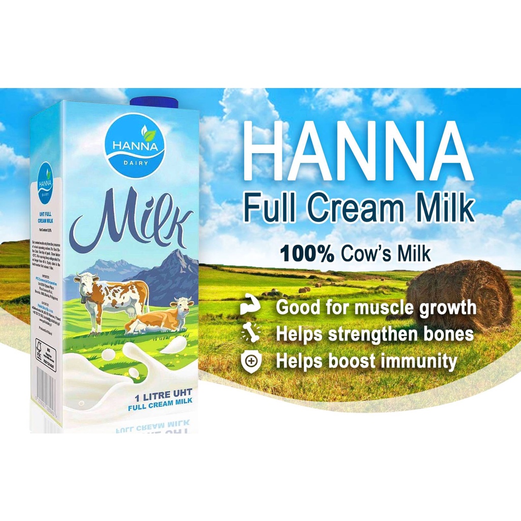 Hanna Full Cream Milk 1l Shopee Philippines 