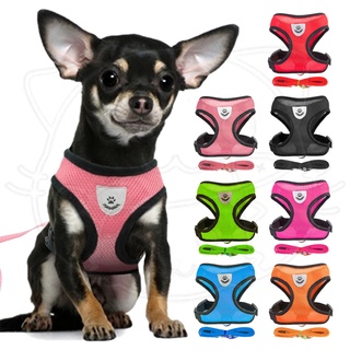 Dog leash with harnes Puppy Fashion Mesh Vest with Leash Lead Set Dog leash puppy leash