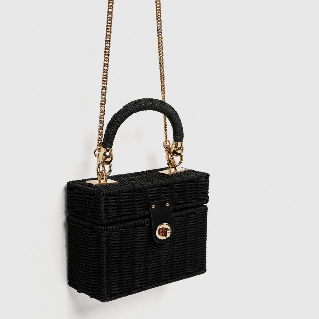 zara round raffia bag