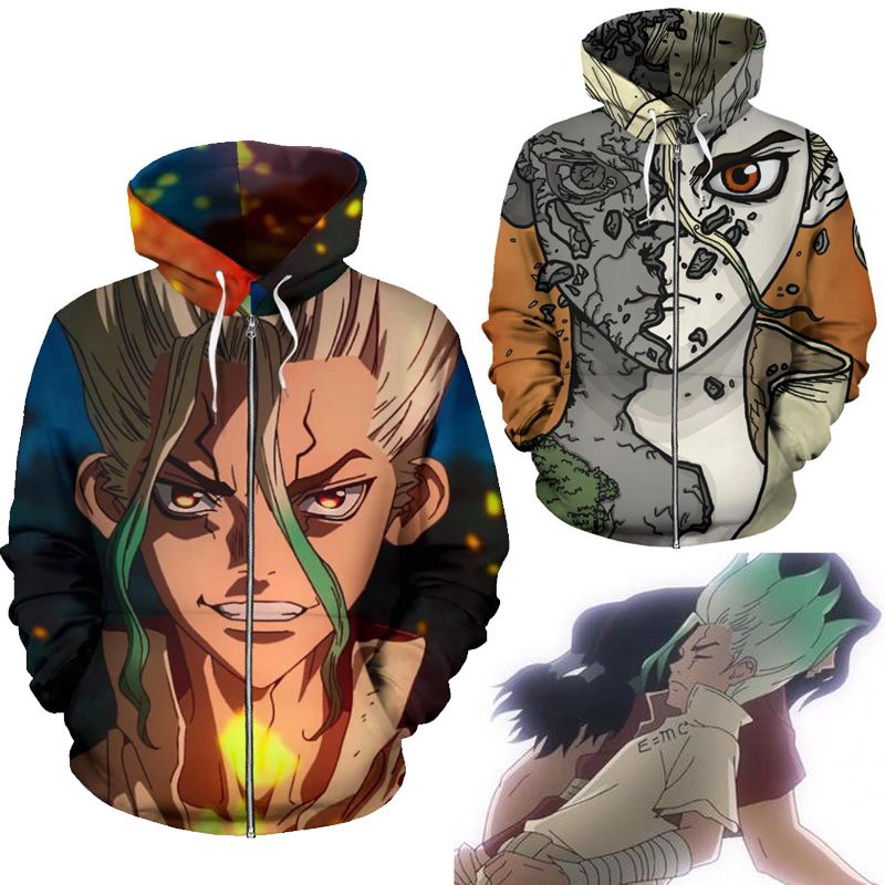 new anime drstone senku ishigami cosplay hoodie jacket