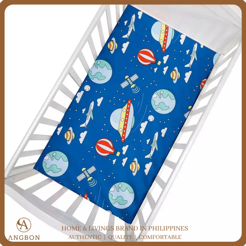 Angbon Newborn Baby Fitted Crib Sheet130*70 cm Full Garter Printed Bed Sheet Baby Bed Mattress Cover