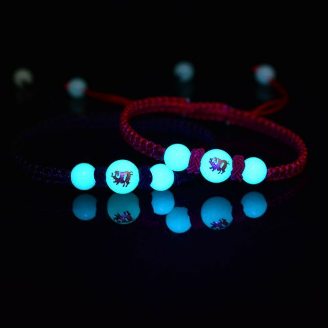 Lucky Charm chinese zodiac red string luminous beads  bracelet