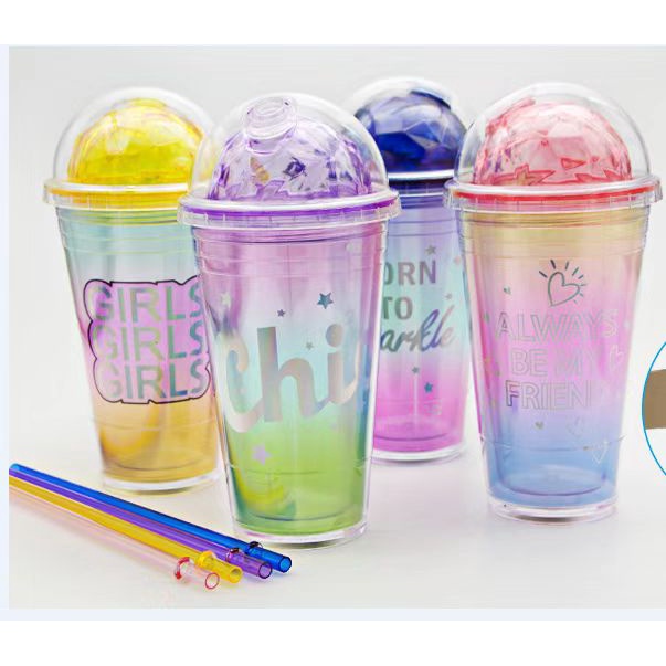 Fxion Cute Tumbler Ice Bottle Water Bottle Ice Cup Tumbler Cup With