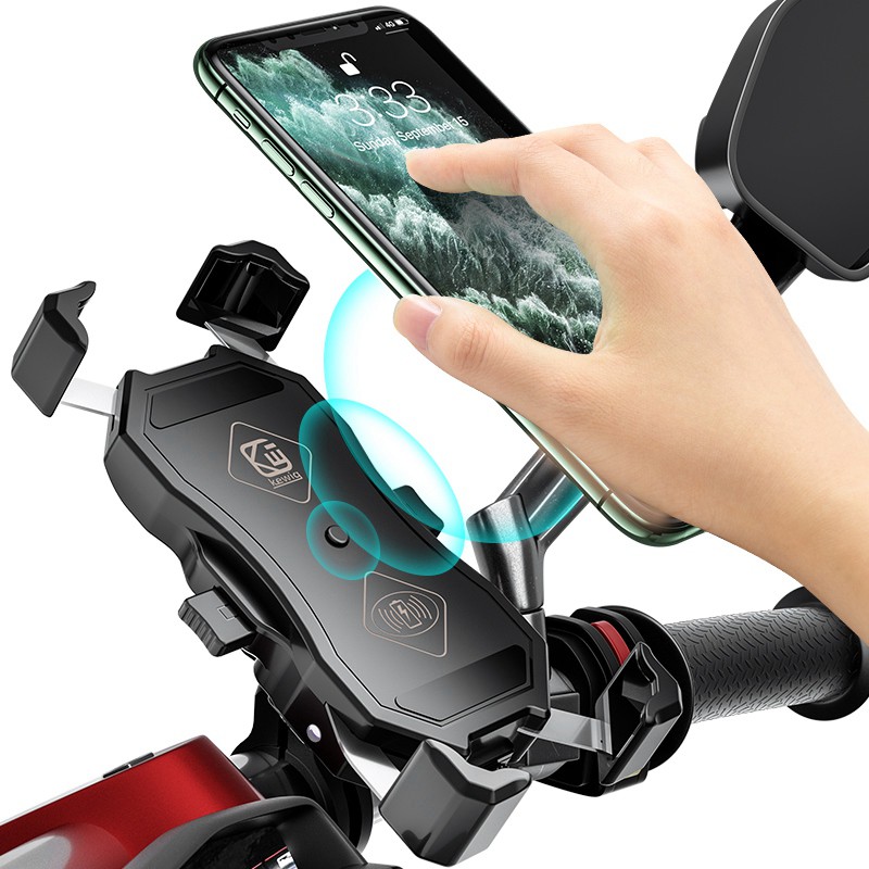 motorcycle phone mount with wireless charger