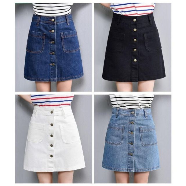 Palda Korean Fashion Denim High waist skirts Black Color XS-XXXL ...