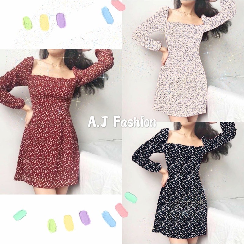 Long sleeve smocked Dress | Shopee ...