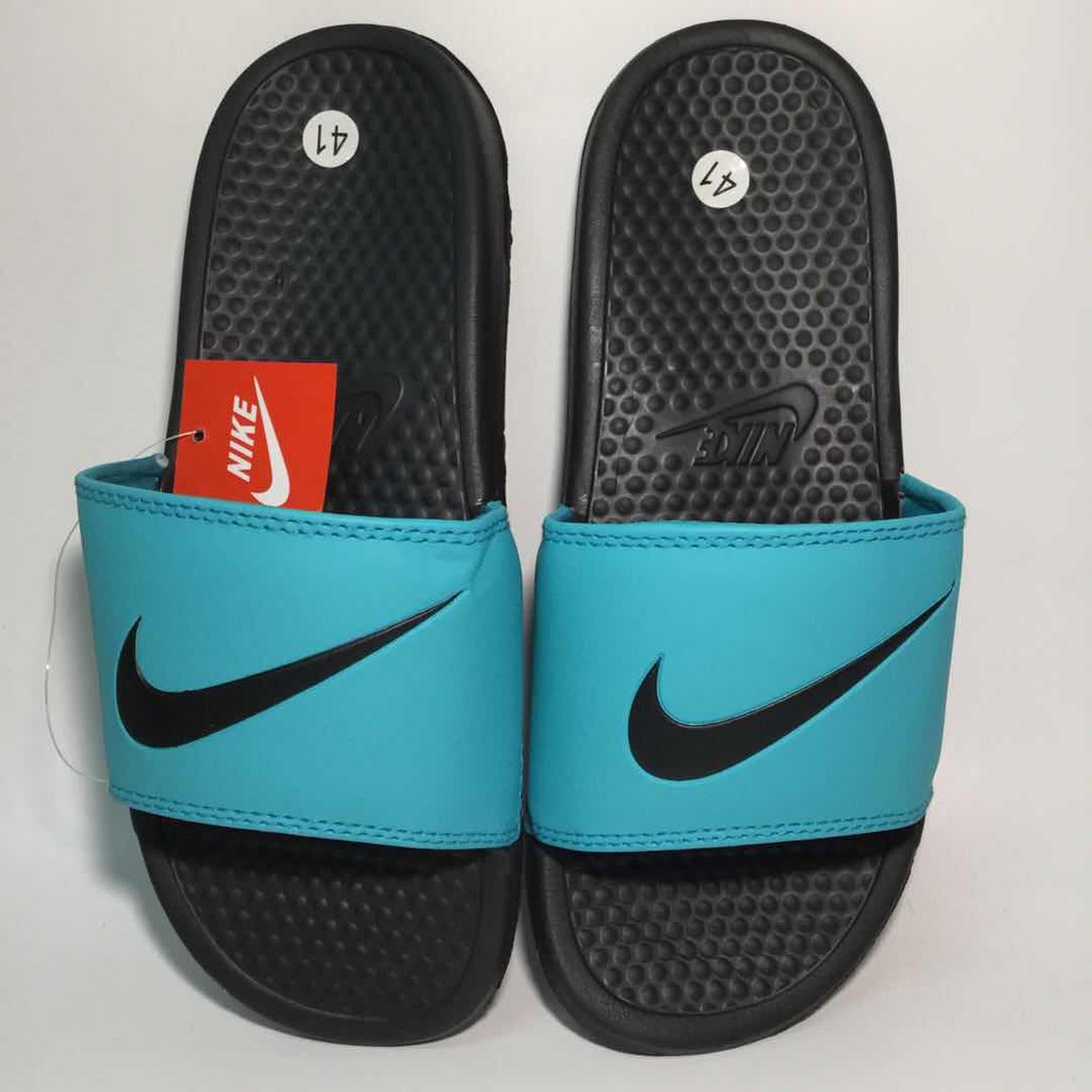 nike slippers blue