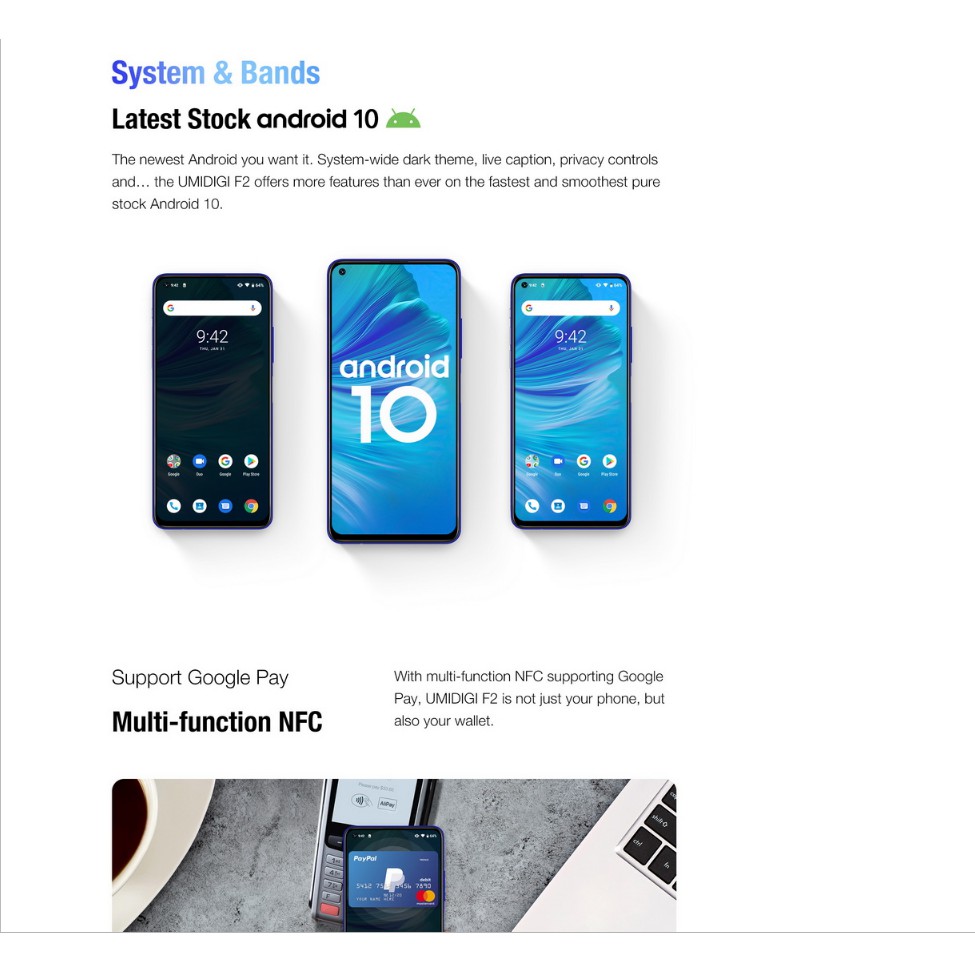 Umidigi F2 Android 10 Smartphone 6 53 Fhd 6gb 128gb 48mp Ai Quad Camera 5150mah Nfc Global Version Shopee Philippines