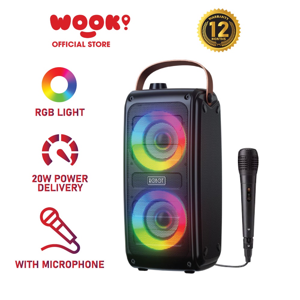 ROBOT Speaker Bluetooth 5.0 Mini Portable Wireless Karaoke With Free