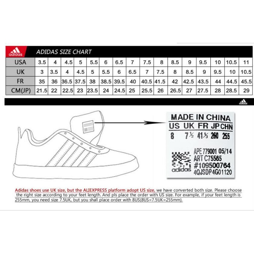 adidas bag size chart