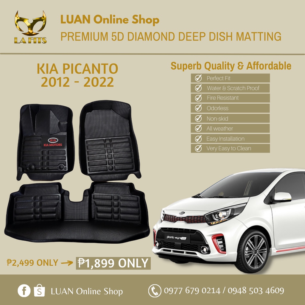 KIA PICANTO 20122023 PREMIUM DIAMOND DEEP DISH MATTING Shopee