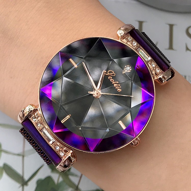 diamond glass watch