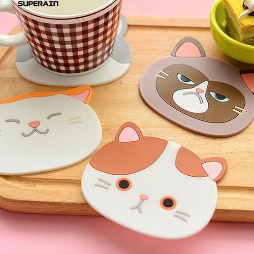 Fippy Leather Coaster for Drinks PU Non Slip Coasters with Holder Heat Resistant Round Coasters for Coffee Beer Tea Mug