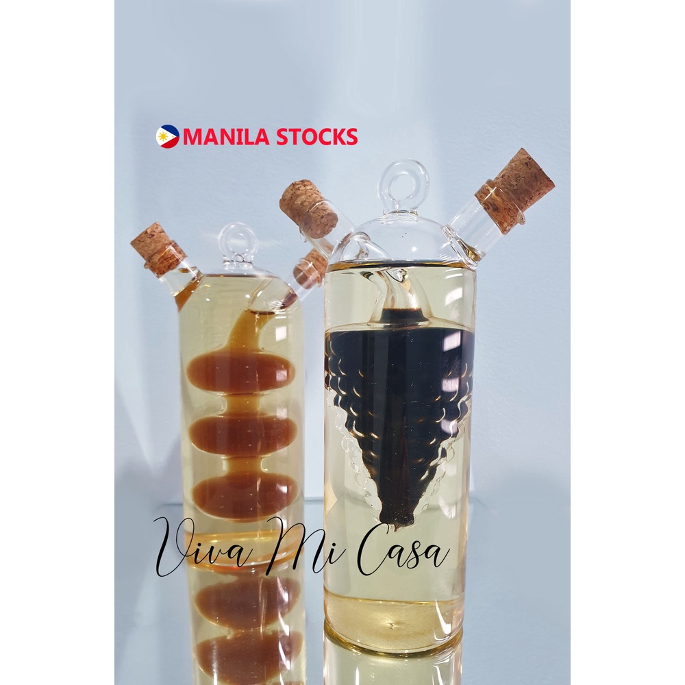 2in1 Condiments Glass Container for Vinegar, Oil or Soysauce