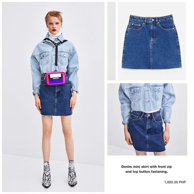 zara denim mini skirt