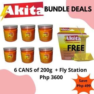 [BUNDLE] 6 Cans Akita Fly Bait  + 1 FREE  Fly Bait Station