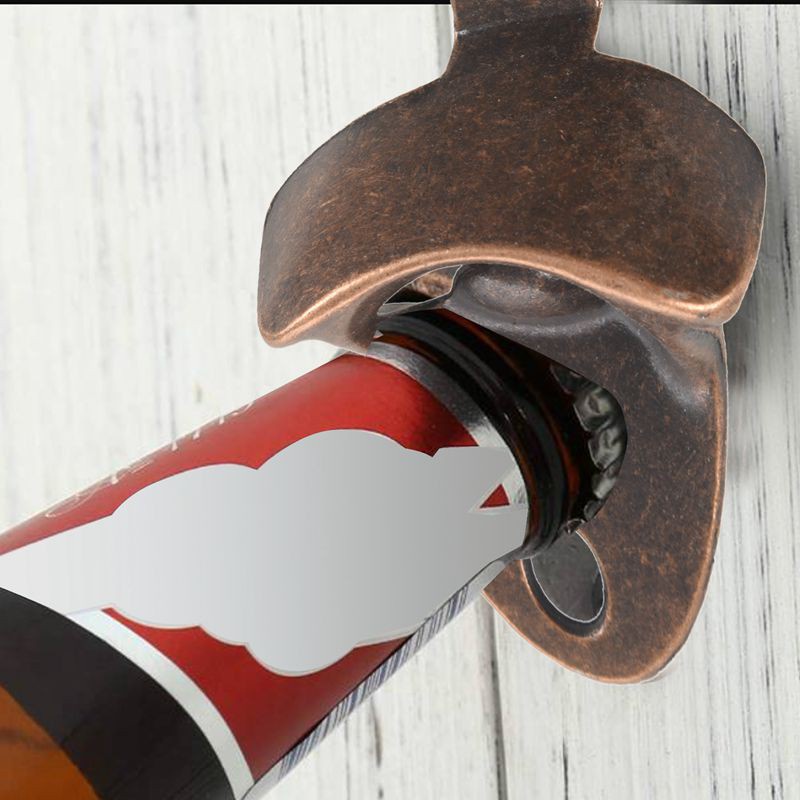 10 Pack Bottle Opener Wall Mounted Rustic Beer Opener Set Vintage Look with Mounting Screws for Kitchen Cafe Bars