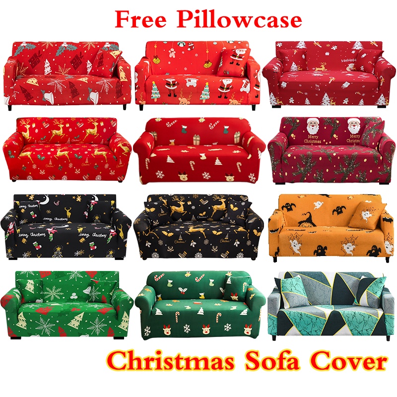 Christmas Design Sofa Cover 1/2/3/4 Seater Sofa Cover Stretchable