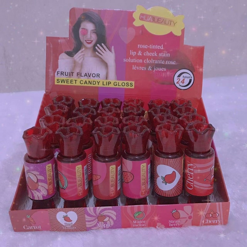 24 pcs lip tint set Korean Tint Water Candy Tint Cheek And Lip Tint