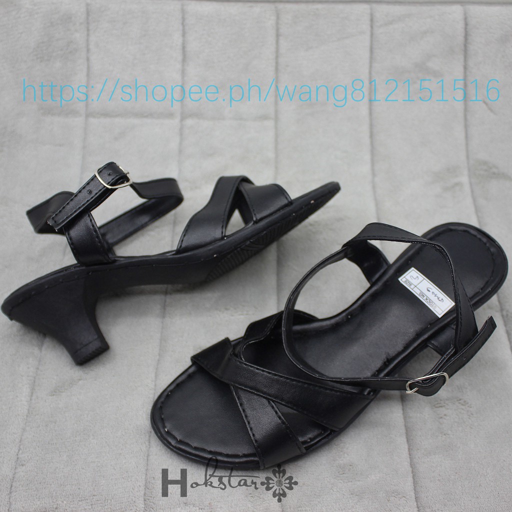 plain black sandals