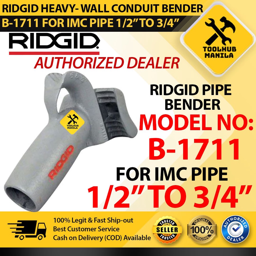 Ridgid Pipe Bender B 1711 Heavy Wall Conduit Bender For IMC Pipe 1 2 