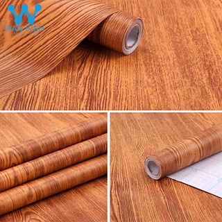 WANFISH Brown Wood Wallpaper Sticker for Furniture Wall Decor Design Self-Adhesive PVC Wall Sticker