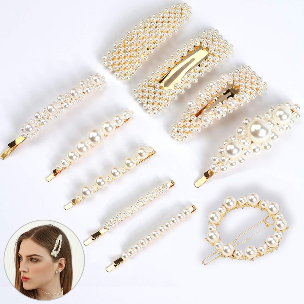 10 Pcs Pearl Hair Clips Handmade Decorative Hair Pins Shopee