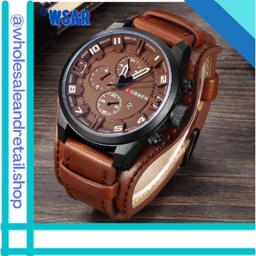 WSAR CURREN Leather Watch Quartz Men's Watches