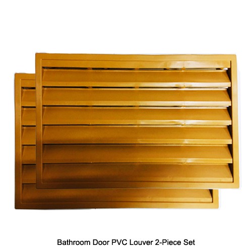Bathroom Door PVC Louver 2-Piece Set (Available in Brown and White ...