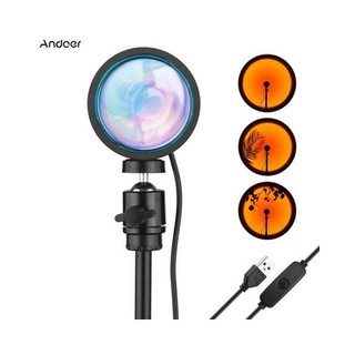 USB Rainbow Sunset Night Light Plug in Star Projector Atmosphere Lamp #