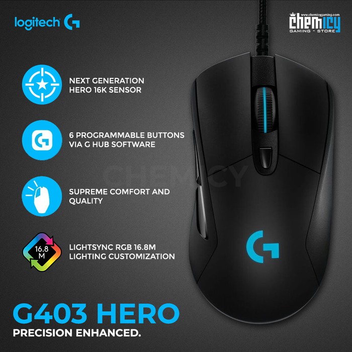 Logitech G403 Hero 16k Gaming Mouse Shopee Philippines