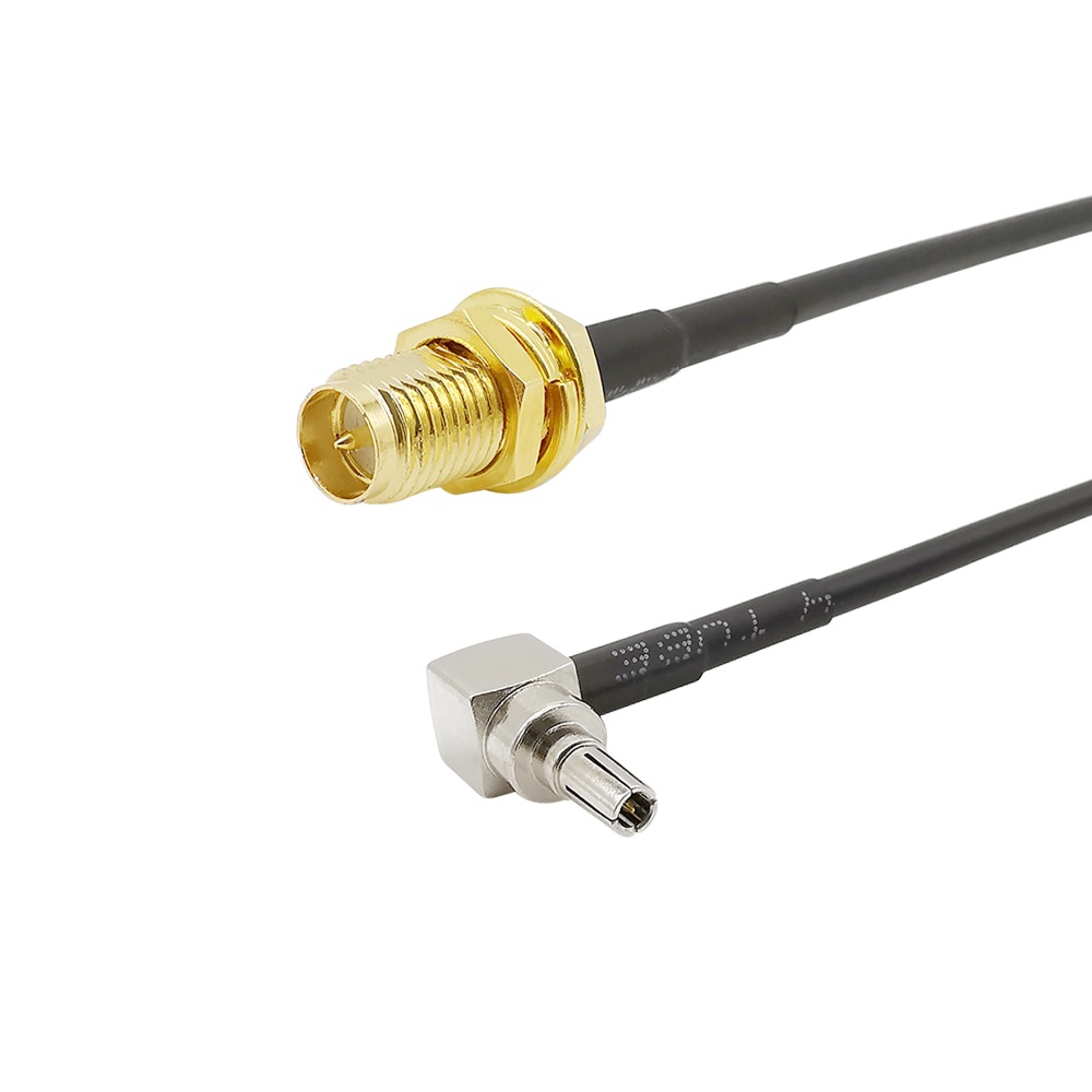 RP SMA Female to CRC9 Male Right Angle RG174 Pigtail Coaxial Cable