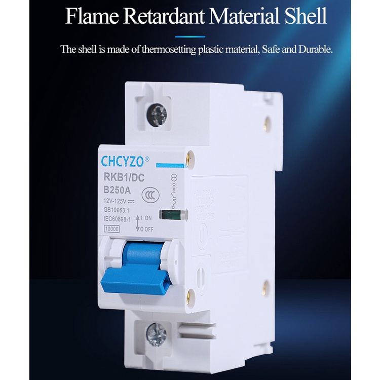 Mini Circuit Breaker DC 12V 24V 48V DC MCB Battery Car Protector 3A to 250A Air Switch Use Din Rail Mount - Image 2