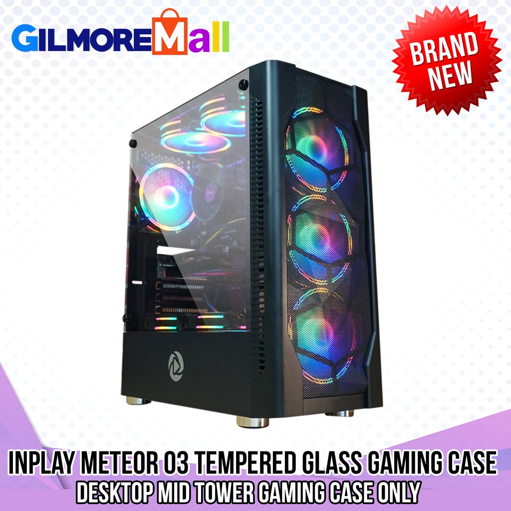 INPLAY Meteor 03 Tempered Glass Midtower Desktop PC Case ATX MATX MINI ...