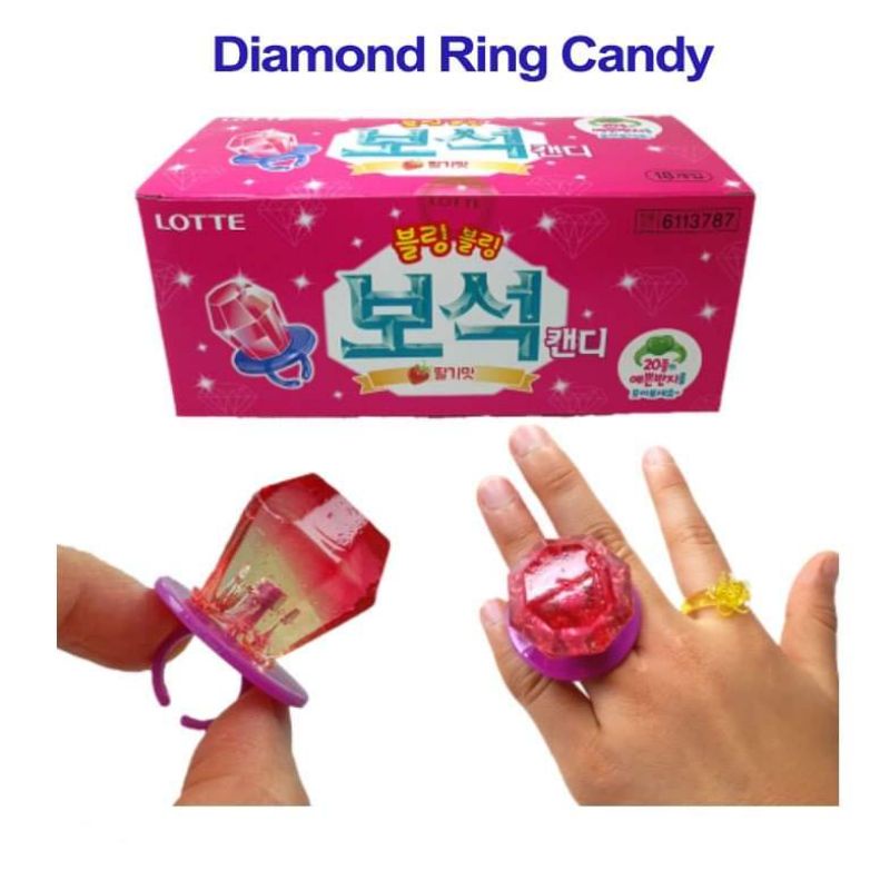 Lotte Diamond Ring Toy Candy Stawberry 13g Shopee Philippines