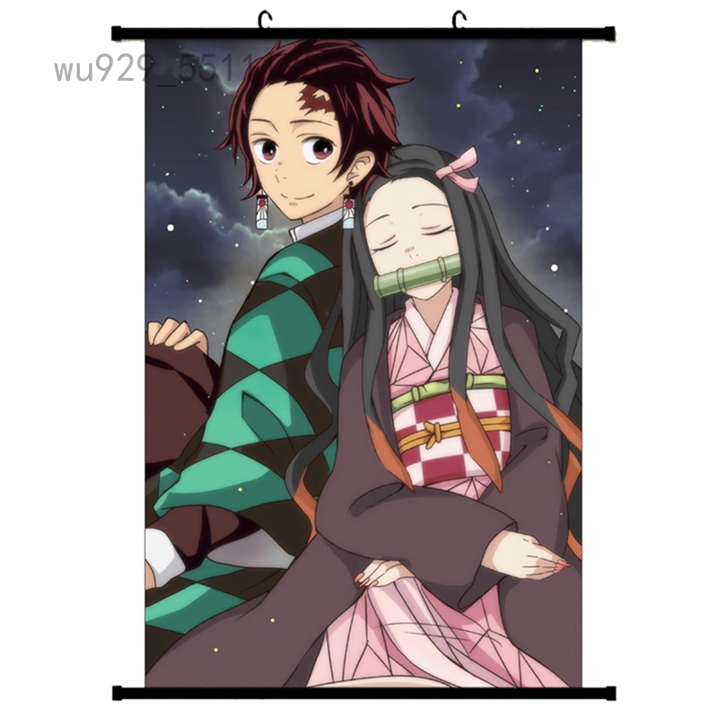 Wu929 Anime Demon Slayer Kimetsu No Yaiba Kamado Tanjirou Kamado Nezuko Scroll Poster Shopee Philippines