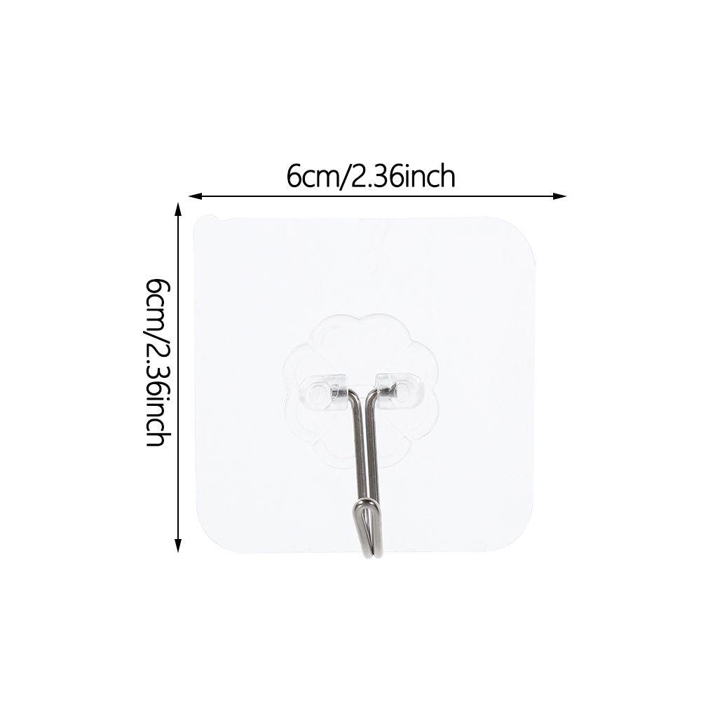 3PCS Self-adhesive Hooks, Multi-purpose Punch-free Seamless Hanging Hook, Strong Heavy Load Transparent Wall Door Hangers - Image 4