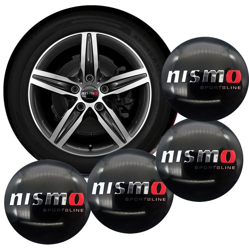 4PCS 56mm NISMO SPORTSLINE Car Center Cap Emblem Wheel sticker Hub Caps