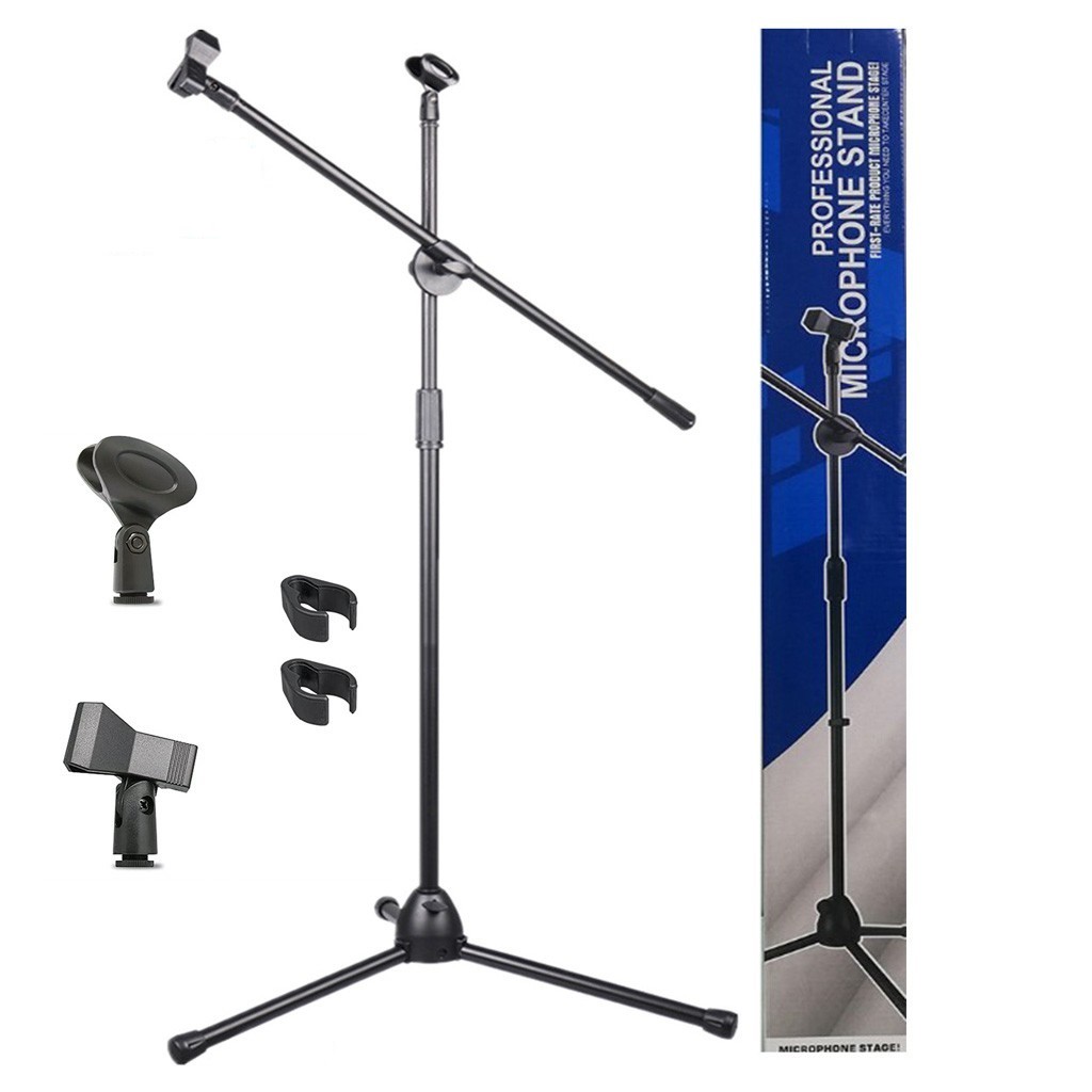 Microphone Stand High Quality Heavy Duty Adjustable Collapsible Tripod Boom Mic Stands Shopee