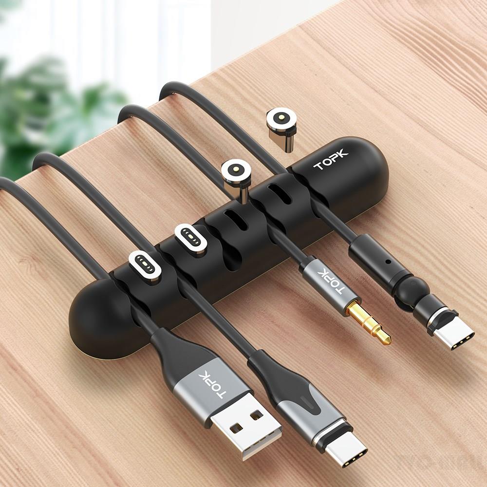 TOPK L35 Desktop USB Cable Organizer Flexible Silicone ...
