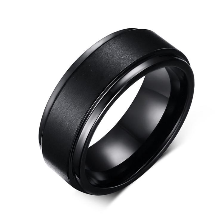 Black Ring For Men Stainless Steel Rings For Mens Matte Tungsten Carbide Singsing  Luxury Men's Jewelry Accessories